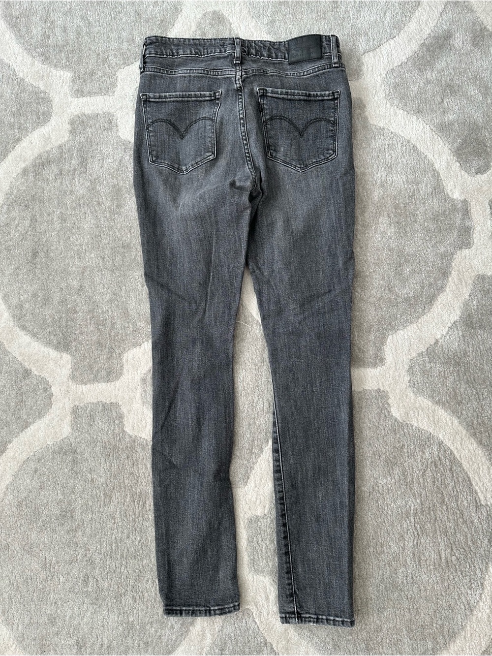 LEVI’S 721 High Rise Distressed Ripped Skinny Jeans Black - Picture 8 of 10